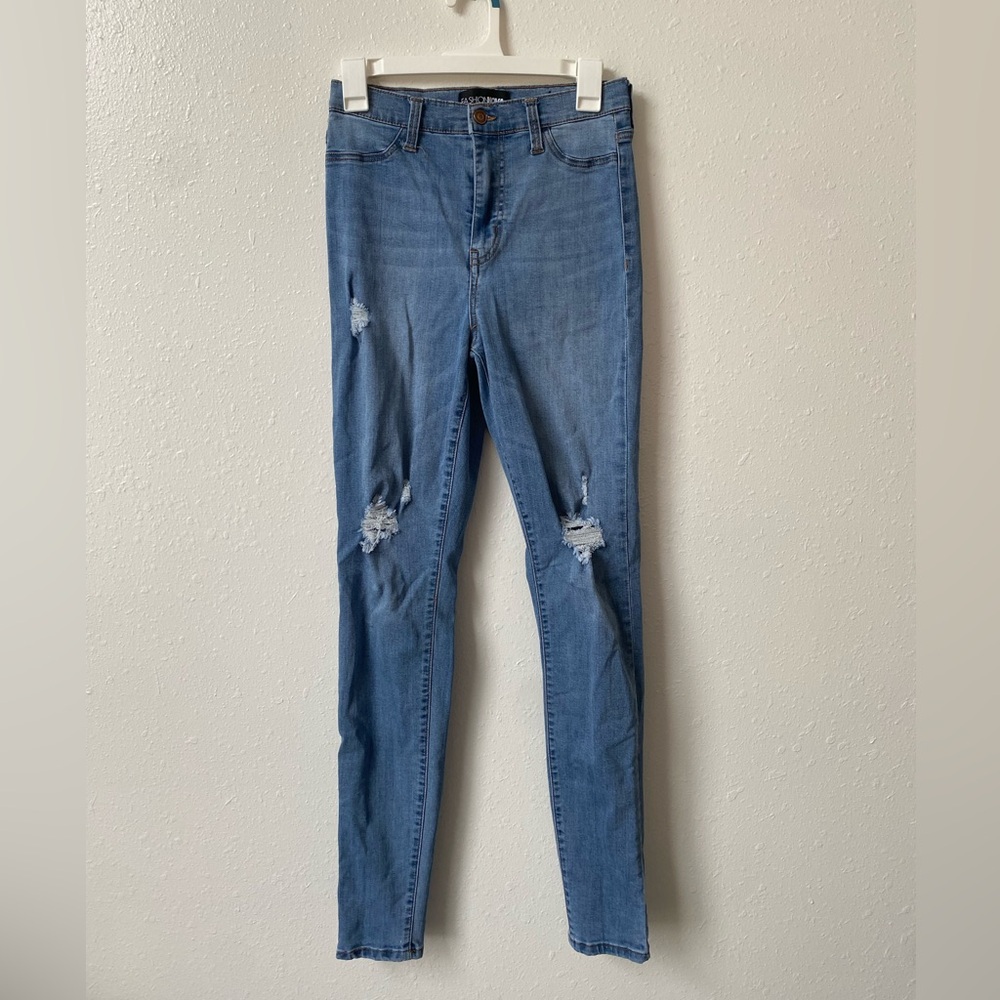 high waisted, skinny jeans